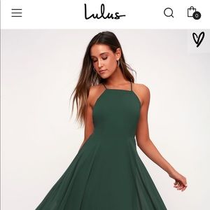 Lulus mythical kind of love dark green maxi dress